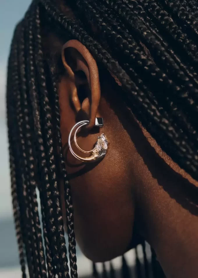 Eroz Hoop Earrings Edition  Duo palladium with 24 carat gold plating