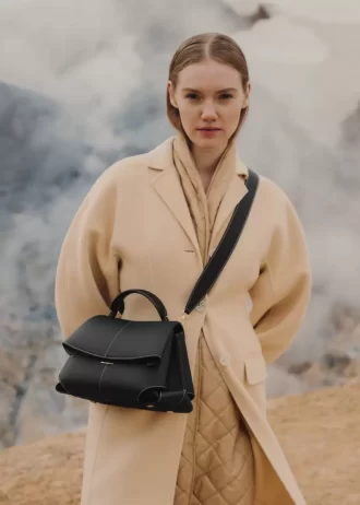 Mokki Edition  Textured Black with Ecru Stitching