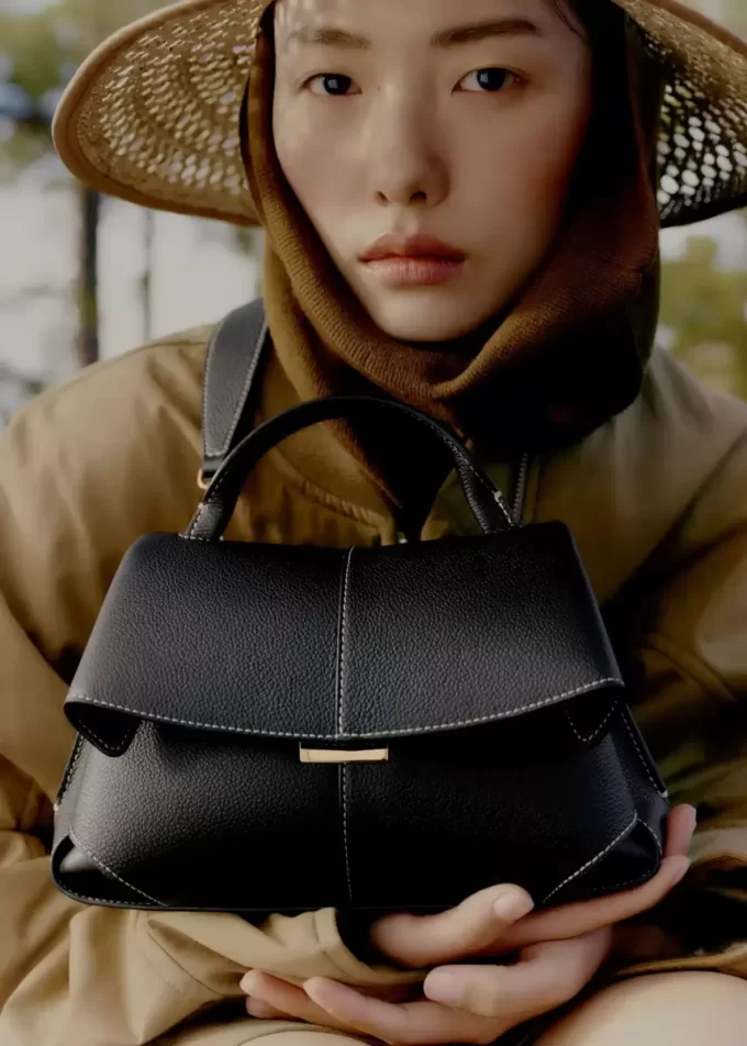 Mokki Mini Edition Textured Black with Ecru Stitching Mokki Mini Edition Textured Black with Ecru Stitching