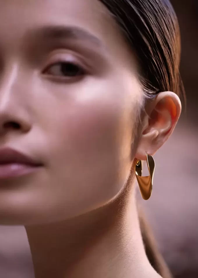 Éole Slim Hoop Earrings Edition  24 carat gold gilded