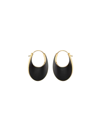 Éole Slim Hoop Earrings Edition Black Leather Éole Slim Hoop Earrings Edition Black Leather