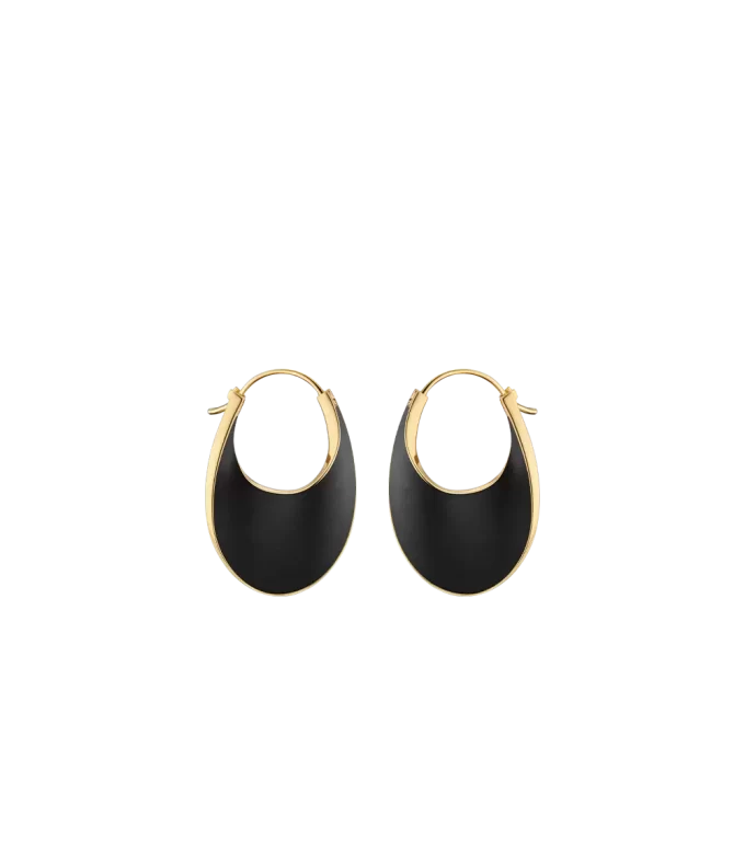 Éole Slim Hoop Earrings Edition  Black Leather