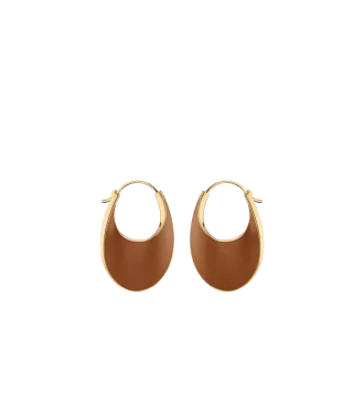 Éole Slim Hoop Earrings Edition  Camel Leather