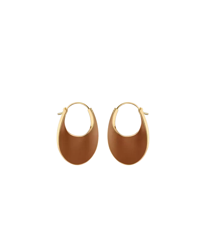 Éole Slim Hoop Earrings Edition  Camel Leather