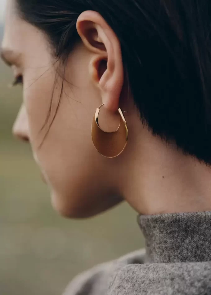 Éole Slim Hoop Earrings Edition  Camel Leather