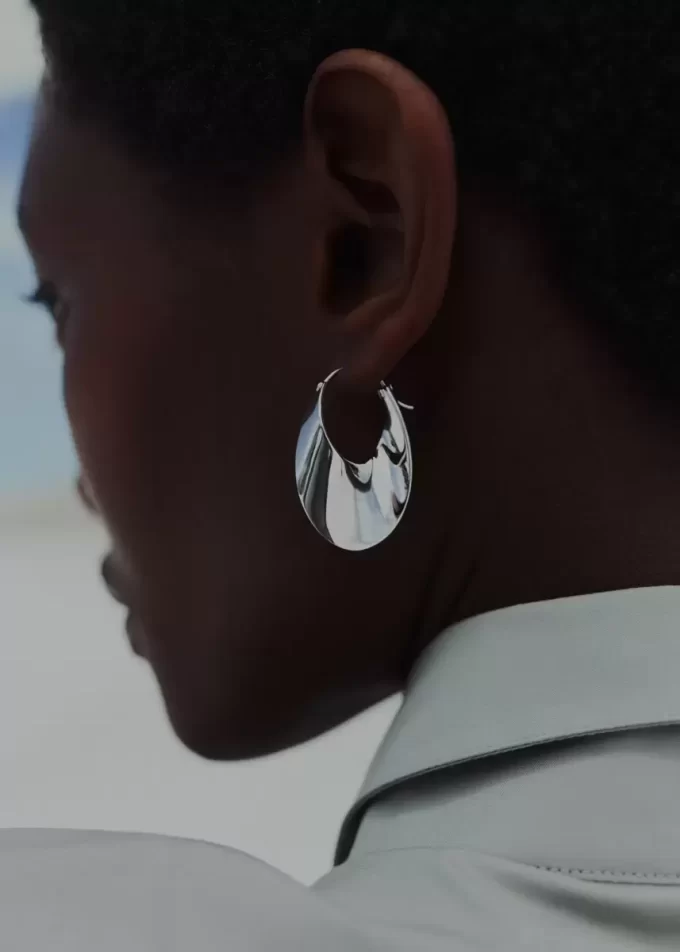 Éole Slim Hoop Earrings Edition plated brass