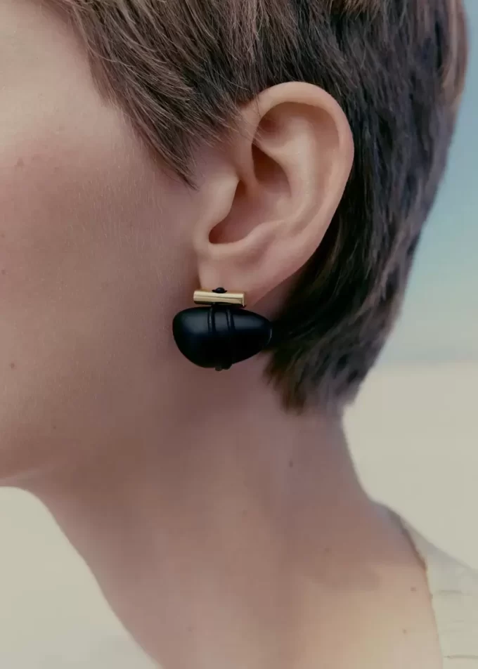 Téré Stud Earrings Edition  Black Marble